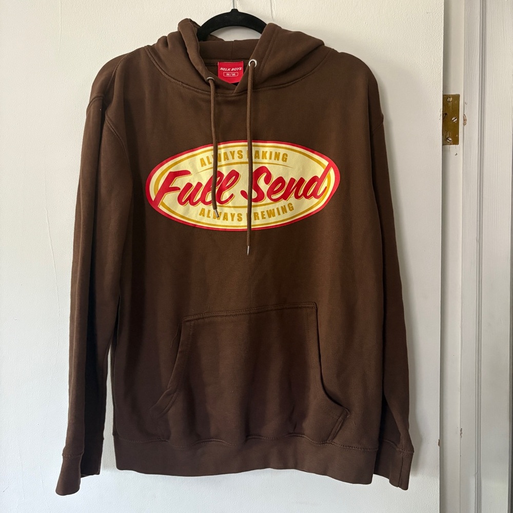 Nelk Boys Hoodie Men Size‎ Medium Brown FullSend Tim Hortons Sweatshirt Limited